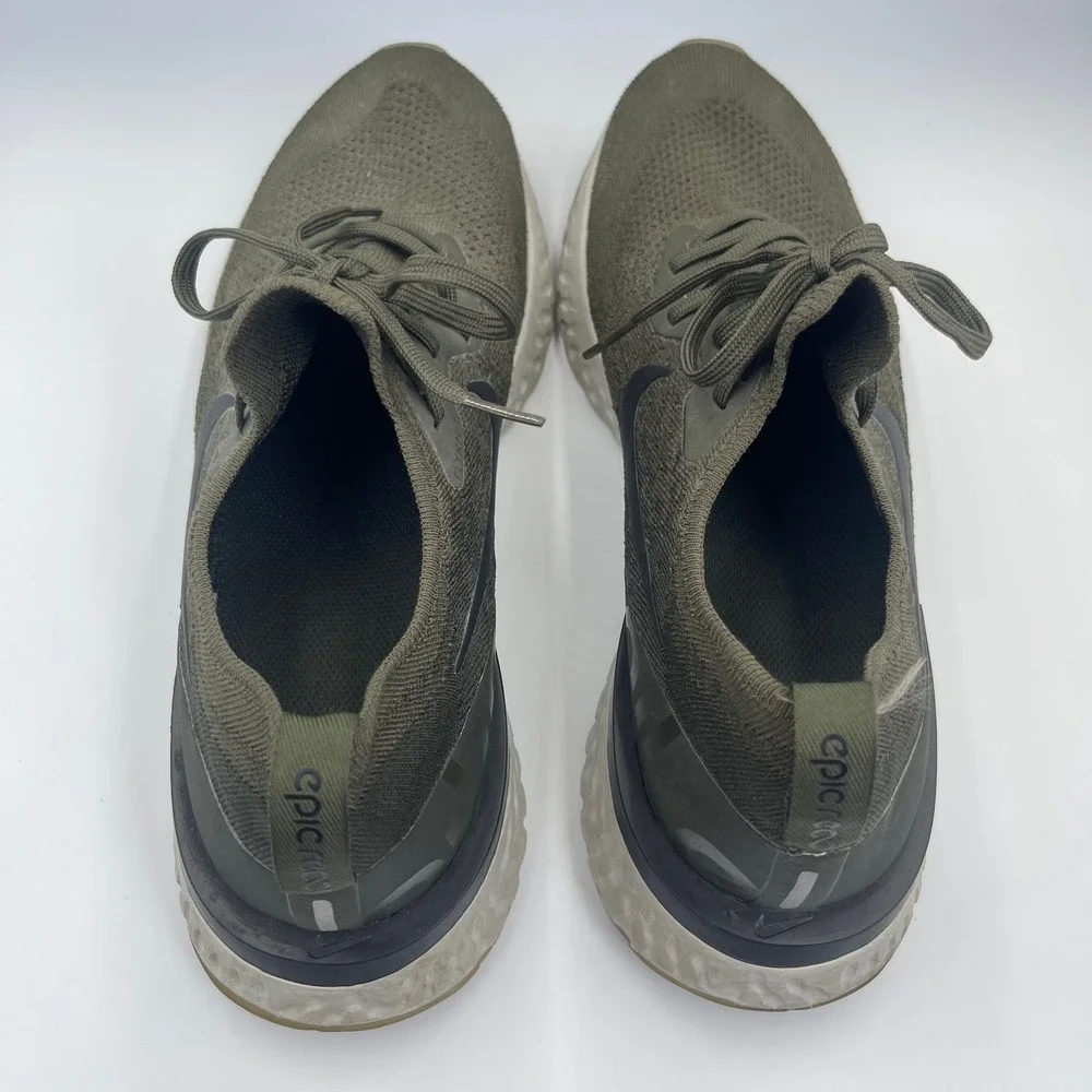 Nike Epic React Flyknit Men's 12 Olive Green Running Shoes AQ0067-300